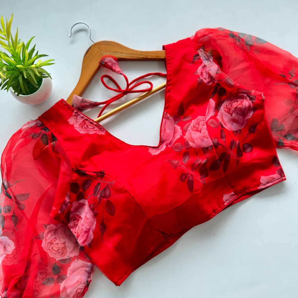 Kalamkari Organza Designer Blouse